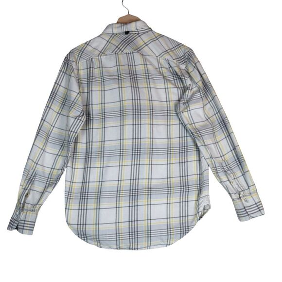 Rag & Bone Fit 3 Regular Fit Beach Shirt Plaid Ivory Grey Yellow Men's Small - Picture 2 of 10